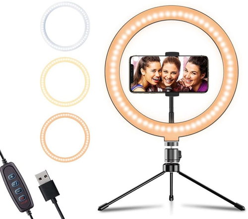 Apexel Ring Light 10“ with Stand and Holder - Camera Light - Main image