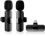 Apexel 2 Pack Wireless Lavillar Microphone (USB type-c interface) - Microphone