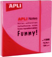 APLI 75 × 75 mm, 100 lístkov, žiarivo ružový - Samolepiaci bloček