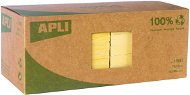 APLI 75 × 75 mm, 12× 100 lístkov, recyklovaný, žltý - Samolepiaci bloček