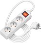 AlzaPower extension cord 230V 3 sockets 2m with switch white - Extension Cable
