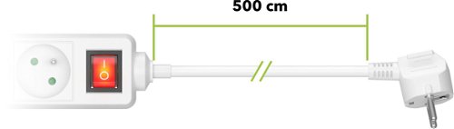 AlzaPower Steckdosenleiste mit Schalter - 230 Volt - 6 Steckdosen - 5 m -  weiß für 14,90 € - Verlängerungskabel