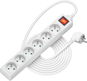 AlzaPower extension cord 230V 6 sockets 5 meters with switch white - Extension Cable