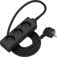 AlzaPower prodlužovací přívod 230V 3 zásuvky 2m černý - Prodlužovací kabel