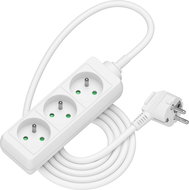AlzaPower prodlužovací přívod 230V 3 zásuvky 2m bílý - Prodlužovací kabel