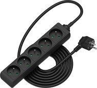 AlzaPower prodlužovací přívod 230V 5 zásuvek 2m černý - Prodlužovací kabel