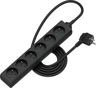 AlzaPower extension cord 230V 6 sockets 2m black - Extension Cable
