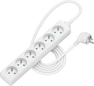 AlzaPower extension cord 230V 6 sockets 2m white - Extension Cable