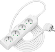 AlzaPower prodlužovací přívod 230V 4 zásuvky 3m bílý - Prodlužovací kabel