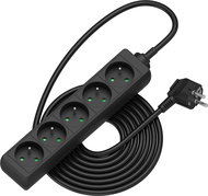 AlzaPower extension cord 230V 5 sockets 3m black - Extension Cable