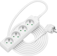 AlzaPower extension cord 230V 4 sockets 5m white - Extension Cable