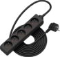 AlzaPower Hosszabbító kábel, 230 V, 5 aljzat, 5 m, fekete - Hosszabbító kábel