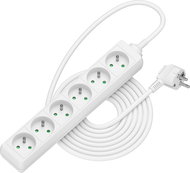 AlzaPower extension cord 230V 6 sockets 5m white - Extension Cable