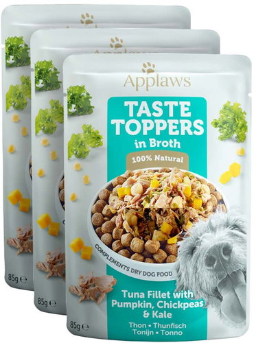 Applaws pocket Dog Taste Toppers Broth Tuna with pumpkin 3 × 85 g - Dog Food Pouch - Main image