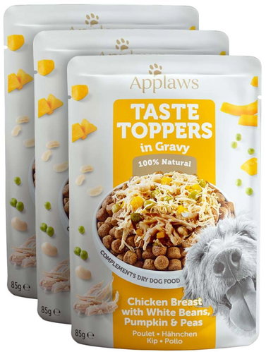 Applaws pocket Dog Taste Toppers Gravy Chicken with pumpkin 3 × 85 g - Dog Food Pouch - Main image
