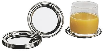 APS Set of 6 stainless steel coasters, diameter 10 cm, 35711 - Placemat - Main image