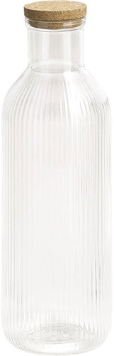 APS Lines Glass Carafe with Cork Lid 1L - Carafe  - Main image