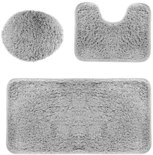 Aptel Set of bathroom rugs 3 pcs grey - Bath Mat - Main image