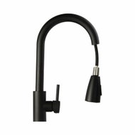 APT DA732 Kitchen sink mixer tap with pull-out spray 38cm, black - Tap