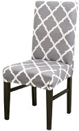 APT Univerzálny poťah na stoličku so vzorom sivo-biely - Poťah na stoličky