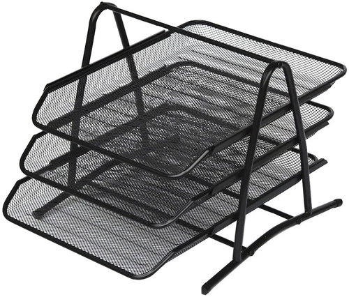 Verk 01652 Wire desk storage box 3-drawer black Main image Verk 01652 Wire desk storage box 3-drawer black - Paper Tray - Main image