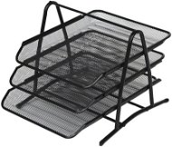 Verk 01652 Drátěný stolní odkladač kancelářský 3-šuplík černý - Paper Tray