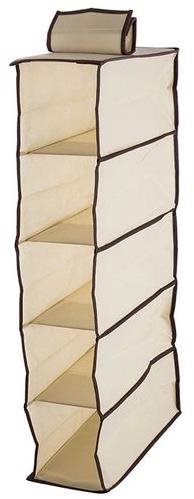 Verk 01336 Závěsný organizér s 5 přihrádkami 30×15×70cm béžová - Hanging closet organiser - Main image