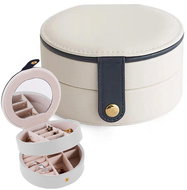 Verk 01787 Design jewellery box with mirror round white - Jewellery Box