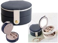 Verk 01787 Design jewellery box with mirror round blue - Jewellery Box