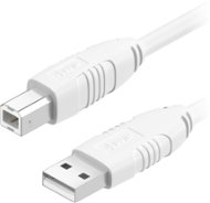 AlzaPower LinkCore USB-A to USB-B - 1m, fehér - Adatkábel