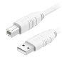 Adatkábel AlzaPower LinkCore USB-A to USB-B 3m, fehér - Datový kabel