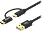 AlzaPower Core 2in1 USB-A to Micro USB/USB-C 0.5m fekete - Adatkábel
