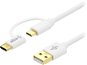 AlzaPower Core 2in1 USB-A to Micro USB/USB-C 0.5m White - Data Cable