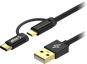 AlzaPower AluCore 2in1 USB-A to Micro USB/USB-C 1m Black - Data Cable