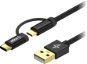 AlzaPower AluCore 2in1 USB-A to Micro USB/USB-C 1m fekete - Adatkábel