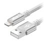 Adatkábel AlzaPower AluCore USB-A to Lightning MFi (C189) 1m, ezüst - Datový kabel