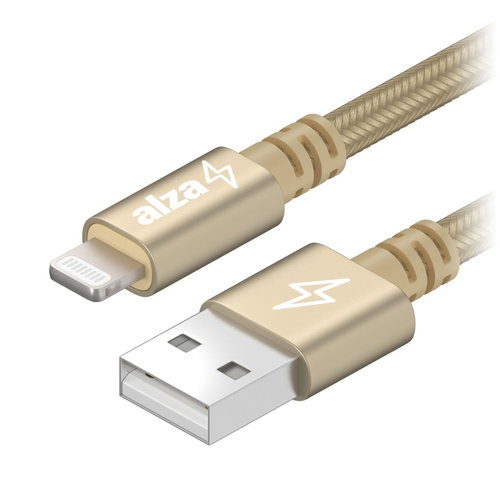 AlzaPower AluCore USB-A to Lightning MFi (C189) 3m, arany Fő fotó AlzaPower AluCore USB-A to Lightning MFi (C189) 3m, arany - Adatkábel - Fő fotó