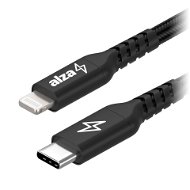 Adatkábel AlzaPower AluCore USB-C to Lightning MFi 1m, fekete - Datový kabel