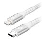 Data Cable AlzaPower AluCore USB-C to Lightning MFi 1m Silver - Datový kabel