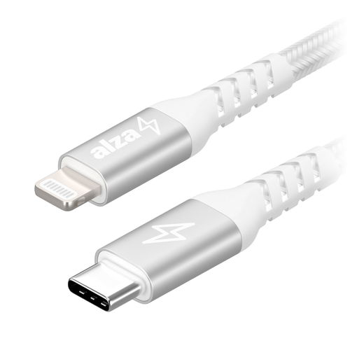 AlzaPower AluCore USB-C to Lightning MFi 2 m strieborný - Dátový kábel - Hlavný obrázok
