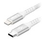 Adatkábel AlzaPower AluCore USB-C to Lightning MFi 2m, ezüst - Datový kabel