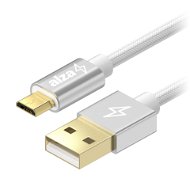 AlzaPower AluCore USB-A to Micro USB 2m, ezüst - Adatkábel