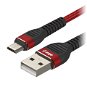 Adatkábel AlzaPower CompactCore USB-A to Micro USB 1m, piros - Datový kabel