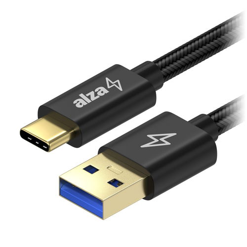 AlzaPower AluCore USB-A to USB-C 3.2 Gen 1 5Gbps 1m, fekete - Adatkábel - Fő fotó