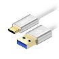 Data Cable AlzaPower AluCore USB-A to USB-C 3.2 Gen 1 60W 5Gbps 2m Silver - Datový kabel