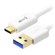 AlzaPower Core USB-A to USB-C 3.2 Gen 1 60W 5Gbp 1m, fehér - Adatkábel