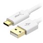 Dátový kábel AlzaPower Core Charge 2.0 USB-C 0,1 m biely - Datový kabel