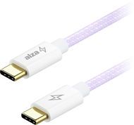 AlzaPower CompactCore USB-C to USB-C 2.0, 100 W, 1 m - lila - Adatkábel
