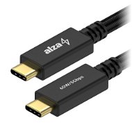 Adatkábel AlzaPower AluCore USB-C to USB-C 3.2 Gen 1, 3A, 60W, 0,5m, fekete - Datový kabel