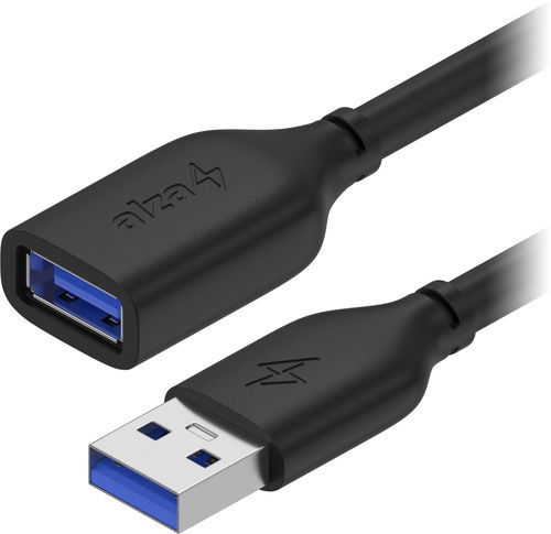 AlzaPower Core USB-A (M) to USB-A (F) 3.2 Gen 1, 1m fekete - Adatkábel - Fő fotó